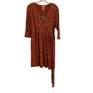 NEW Matilda Jane Wonderment Isn't It Lovely Wrap Dress Women Terracotta Medium